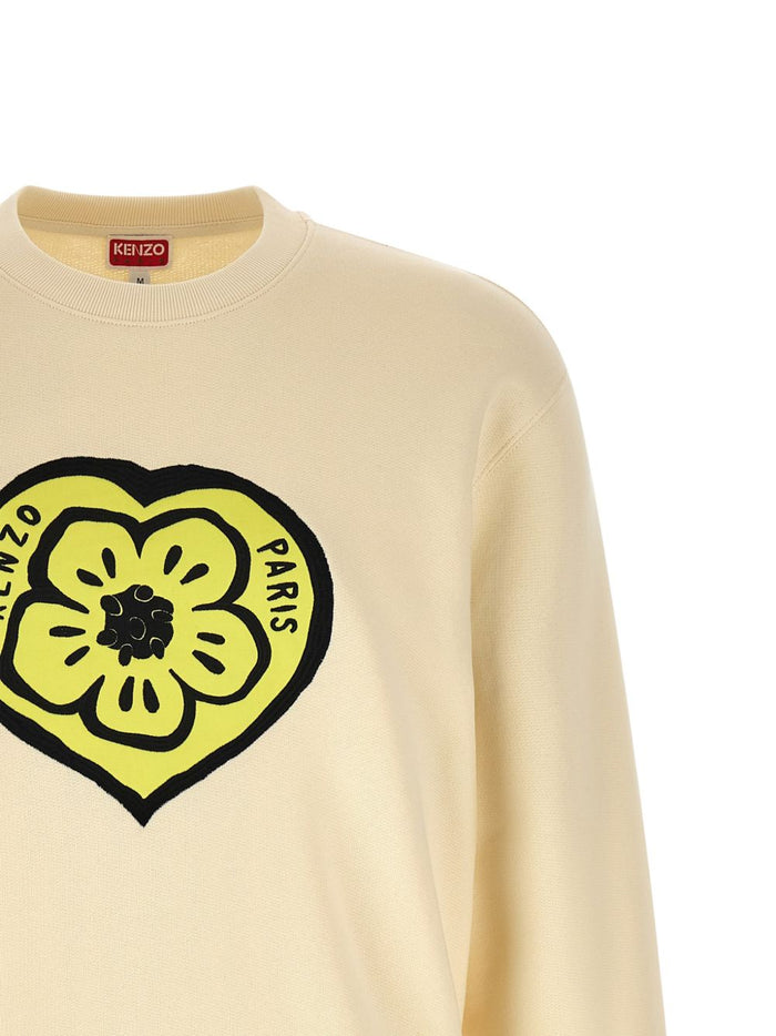 Kenzo Felpa Stampa Cuore Uomo Beige 3