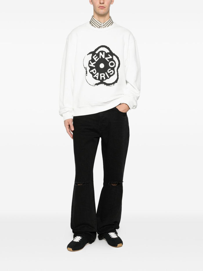 Kenzo Felpa Fiore Boké Uomo Bianco 2