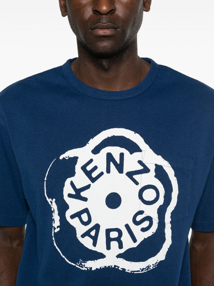 Kenzo T-Shirt Fiore Boke Uomo Blu 4