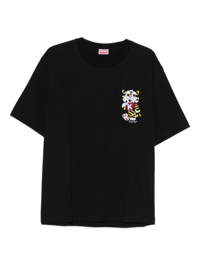 Kenzo T-Shirt Ricamo Tigre Uomo Nero 5