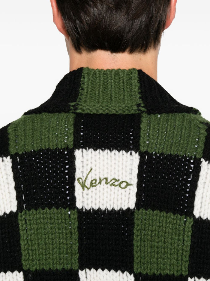 Kenzo Cardigan Verde Uomo 5