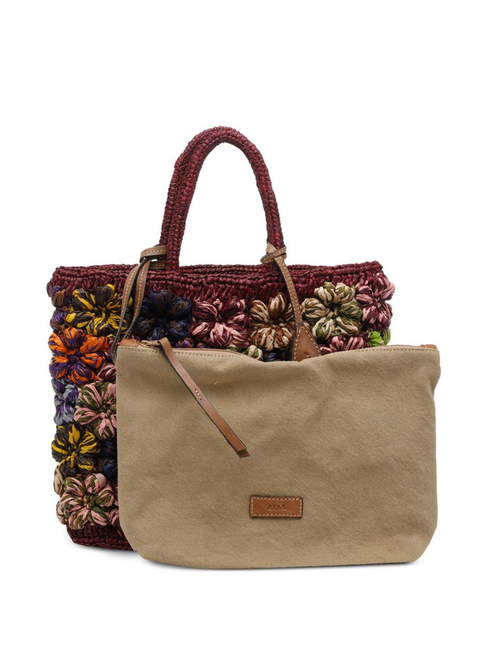Afar Borsa Flowers Donna Rosso-Multicolor 3