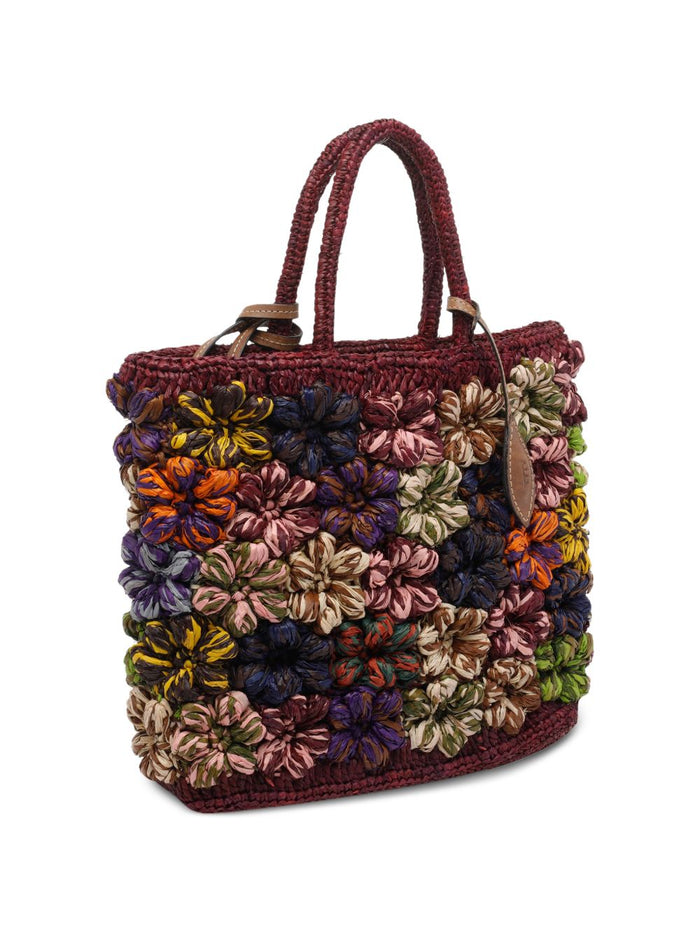 Afar Borsa Flowers Donna Rosso-Multicolor 4