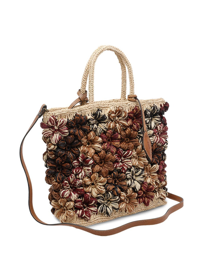 Afar Borsa Flowers Donna Beige-Multicolor 4