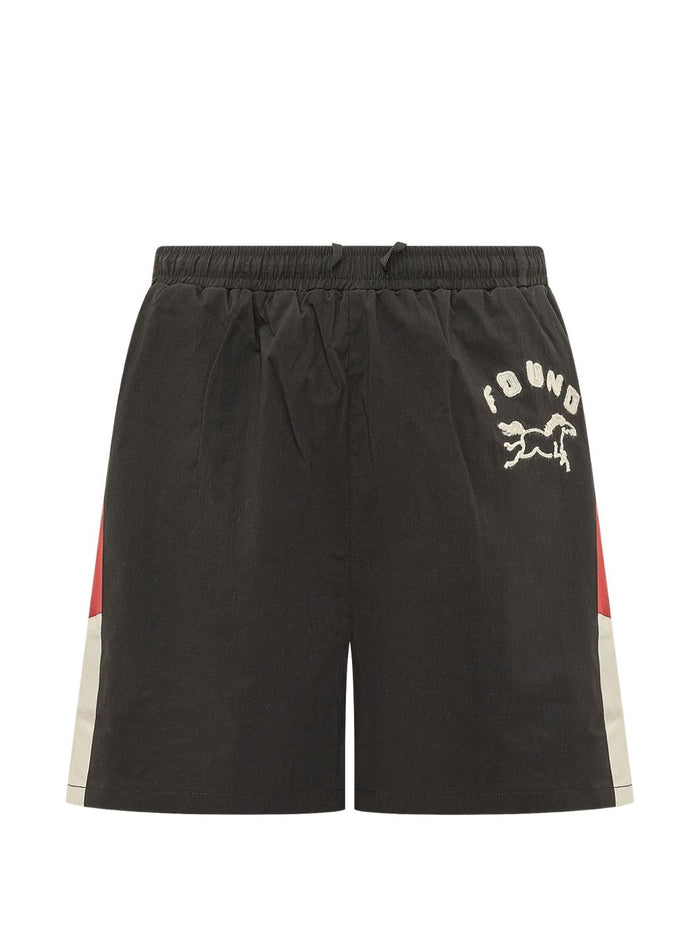 Found Short Stickerei Logo Herren Schwarz-Rot 1