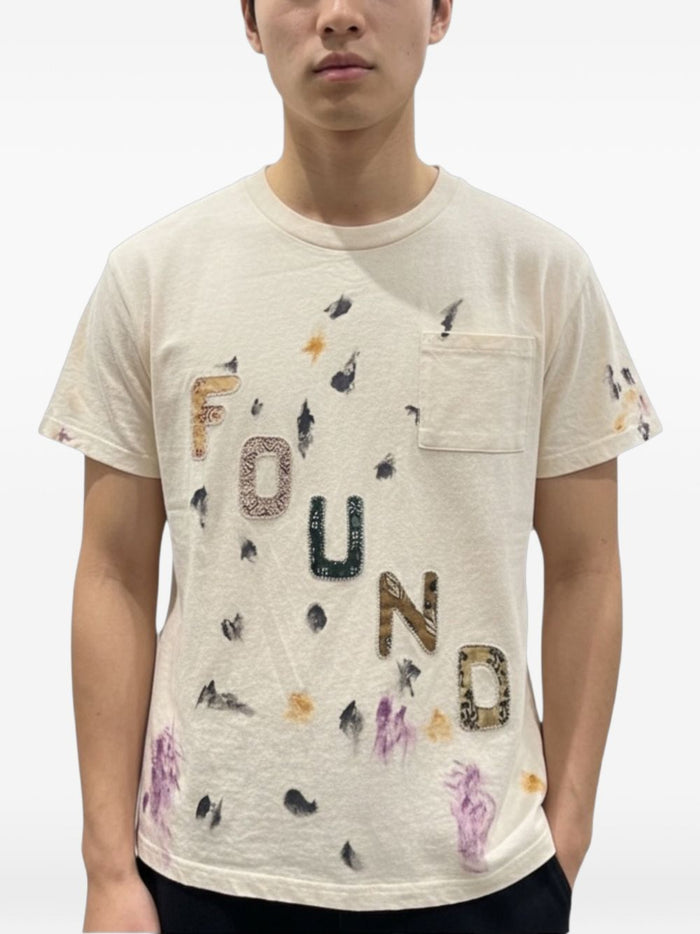 Found T-shirt Effetto Macchiato Uomo Bianco 1