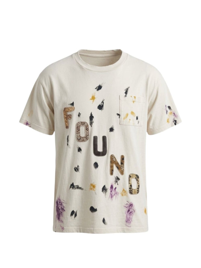 Found T-shirt Effetto Macchiato Uomo Bianco 4