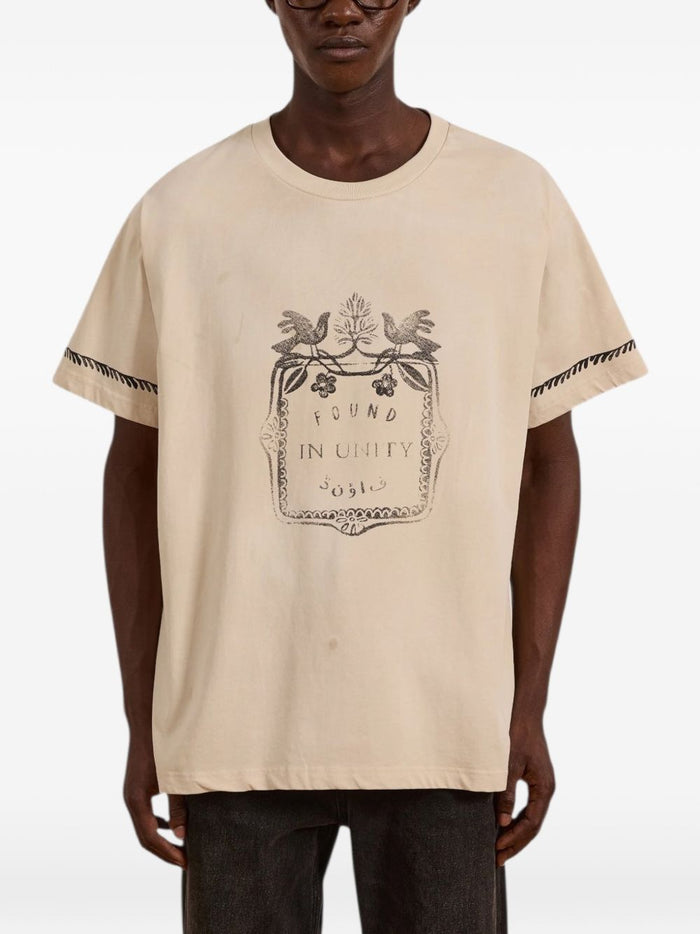 Found T-shirt Stampata Uomo Beige 1