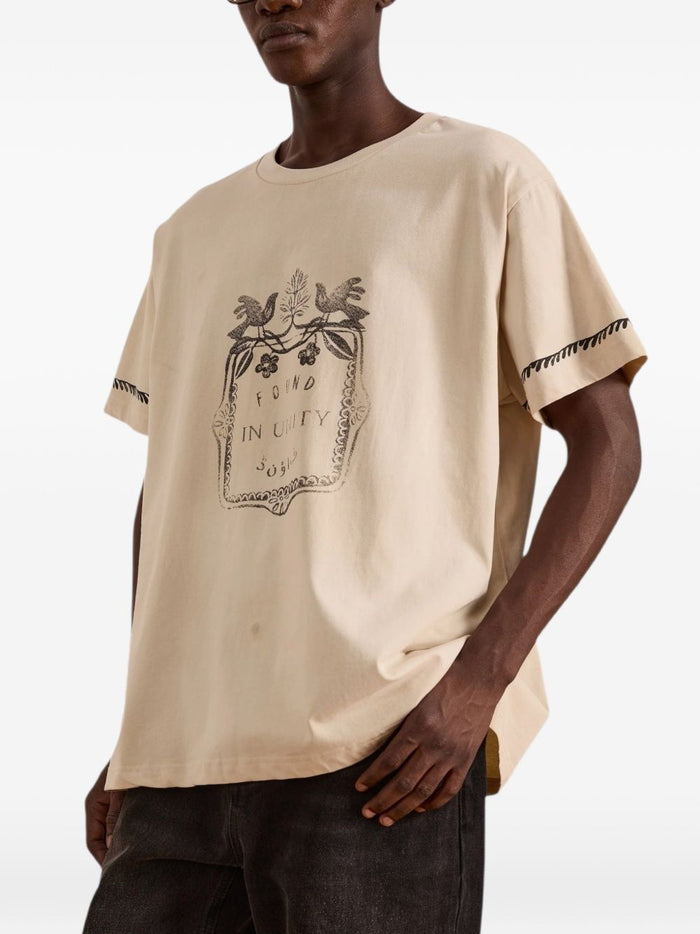 Found T-shirt Stampata Uomo Beige 4