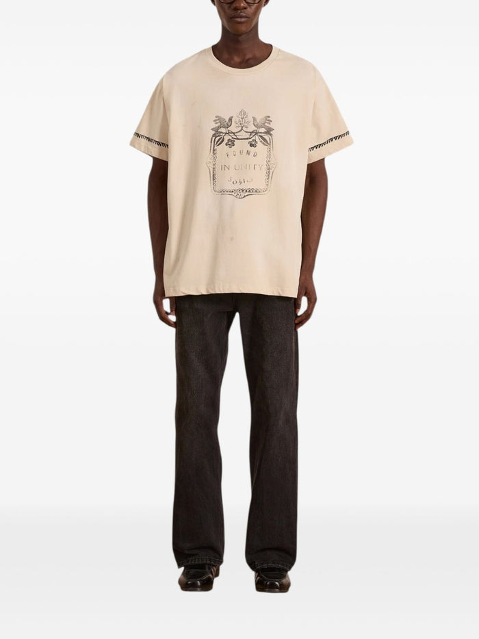 Found T-shirt Stampata Uomo Beige 2