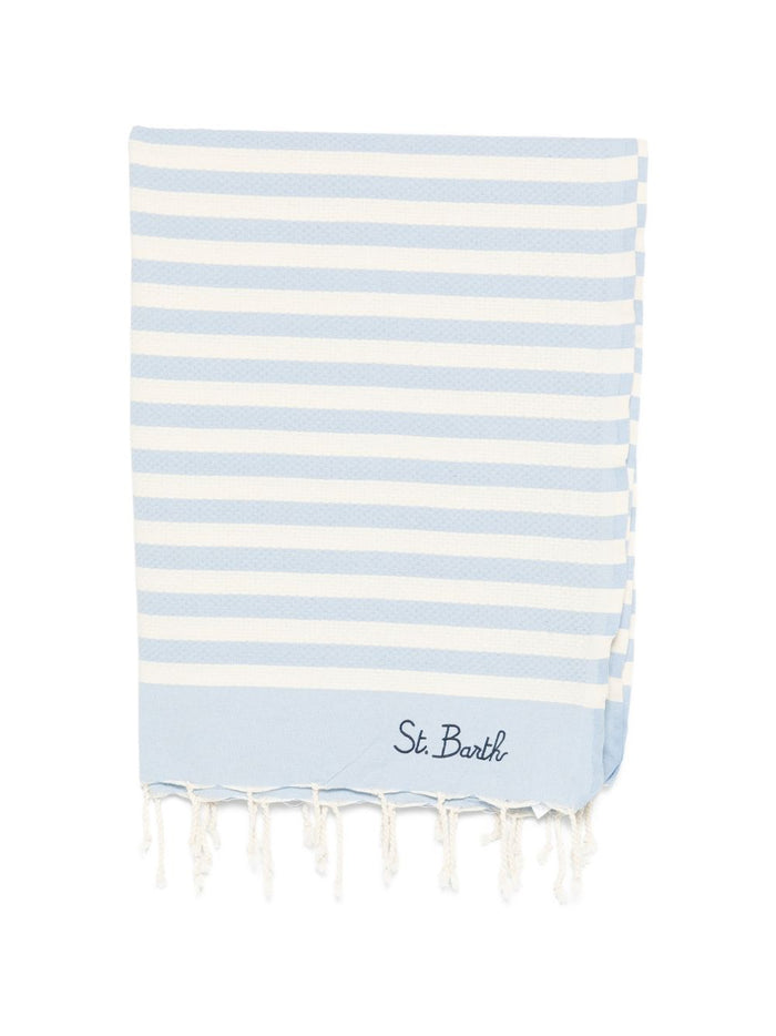 Mc2 Saint Barth Telo Mare Foutas Righe Unisex Beige-Celeste 1