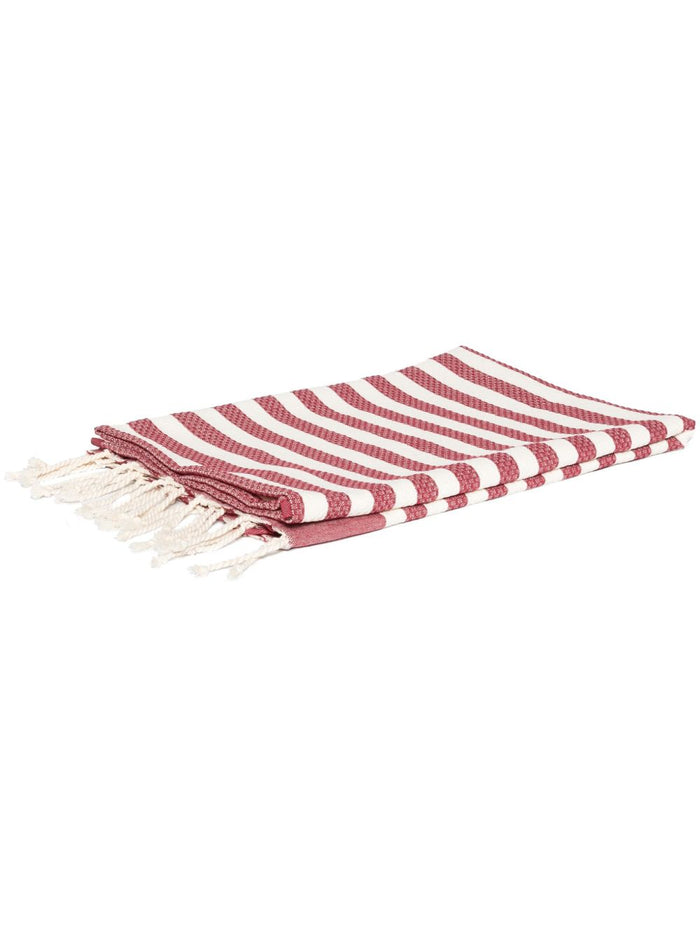Mc2 Saint Barth Foutas Unisex Telo Bianco-Rosso Mare A Righe 1