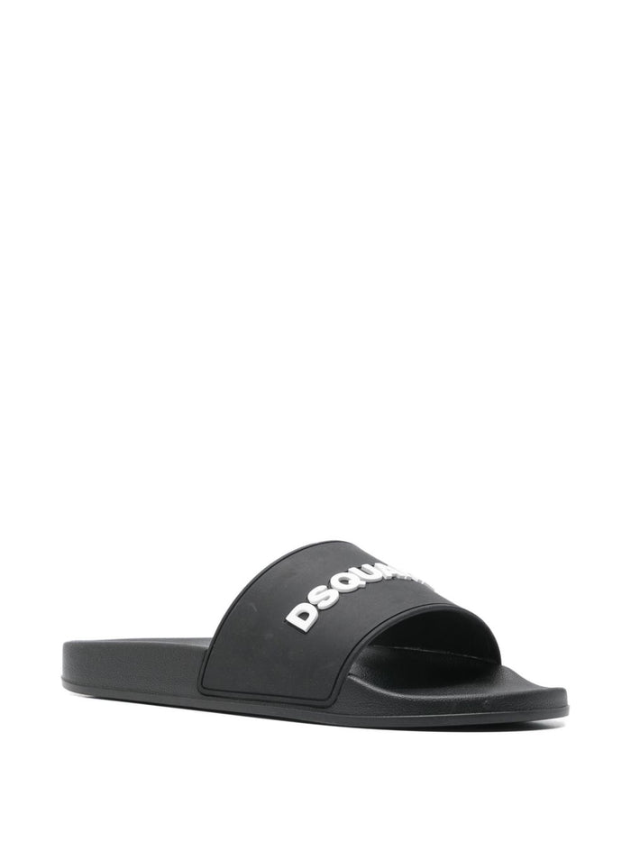 Dsquared2 Ciabatta Nero Uomo Logo 3