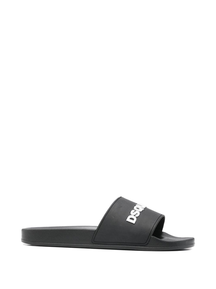 Dsquared2 Ciabatta Nero Uomo Logo 1