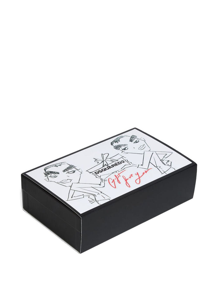 Dsquared2 Uomo Portacarte E Portachiavi Nero Logo Stampato 3