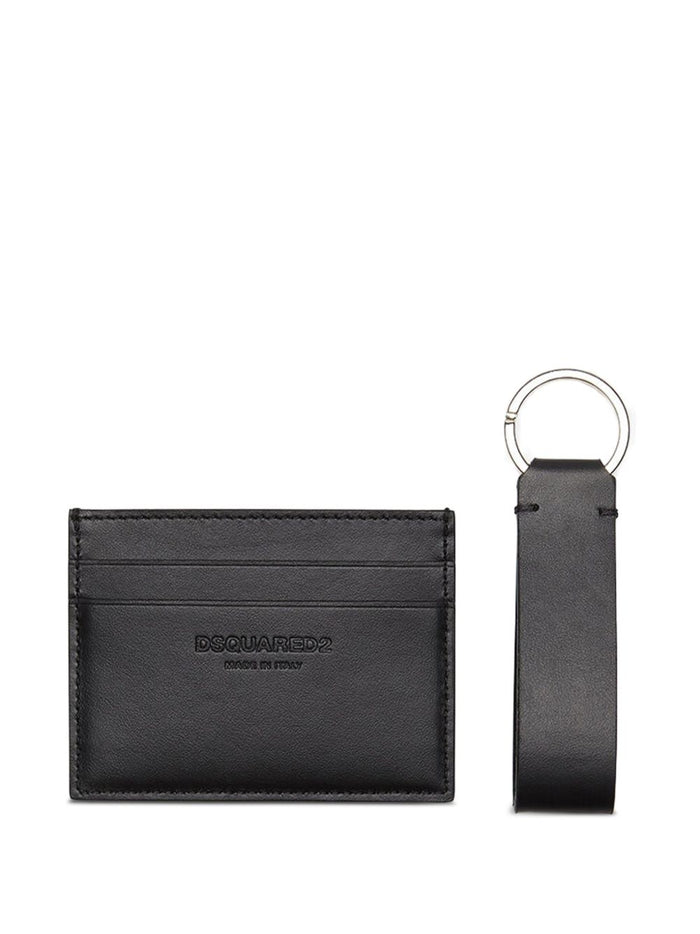 Dsquared2 Uomo Portacarte E Portachiavi Nero Logo Stampato 5