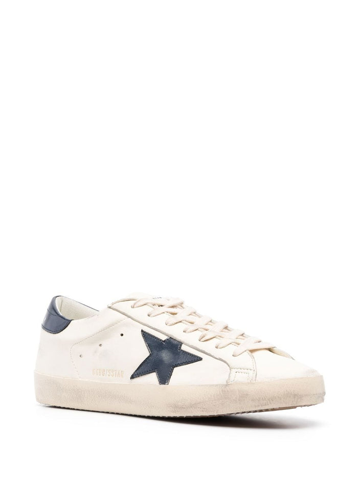 Golden Goose Super-Star Uomo Scarpa Beige-Blu 2