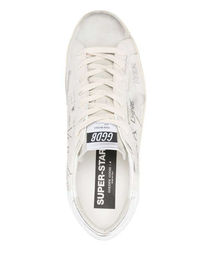 Golden Goose Super-Star Uomo Scarpa Bianco-Argento 2