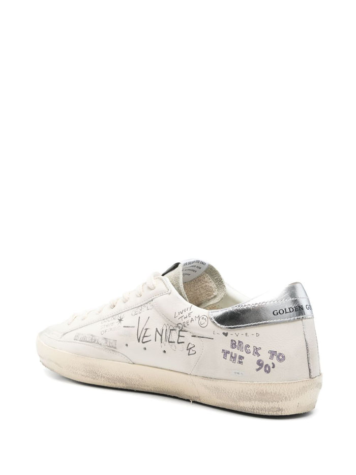 Golden Goose Super-Star Uomo Scarpa Bianco-Argento 3