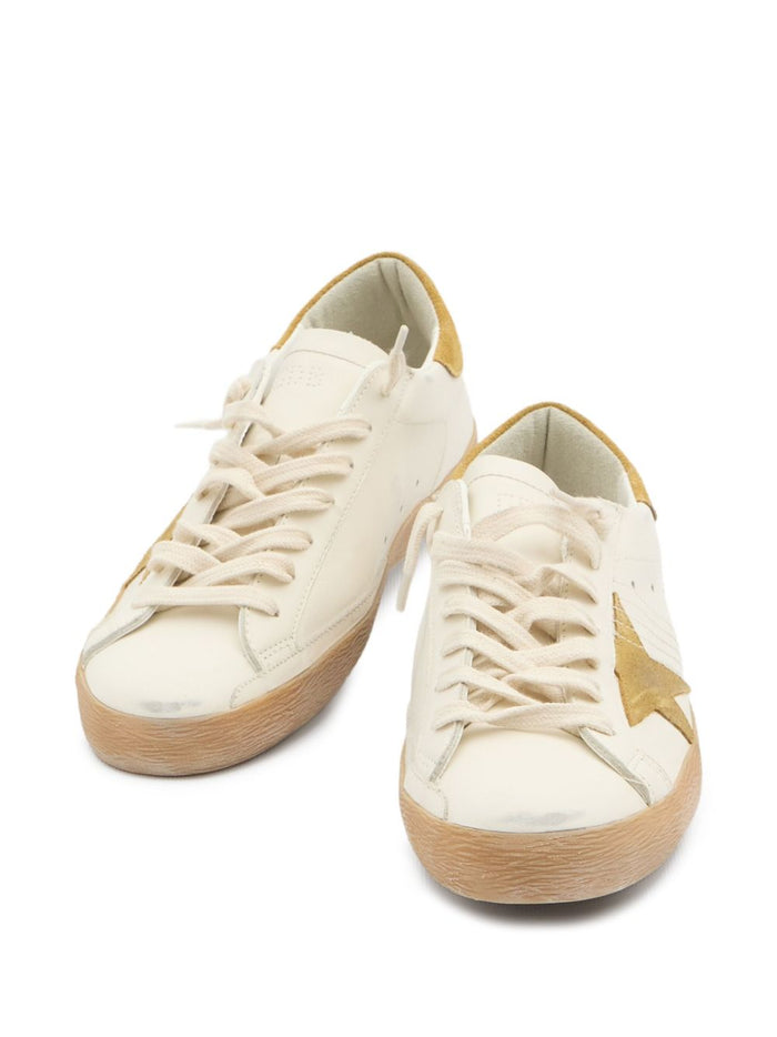 Golden Goose Super Star Uomo Sneakers Bianco-Oro 4