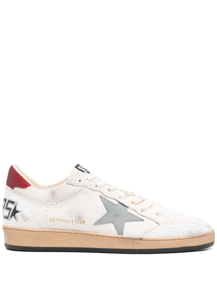 Golden Goose Ball Star Uomo Scarpa Bianco-Rosso 1