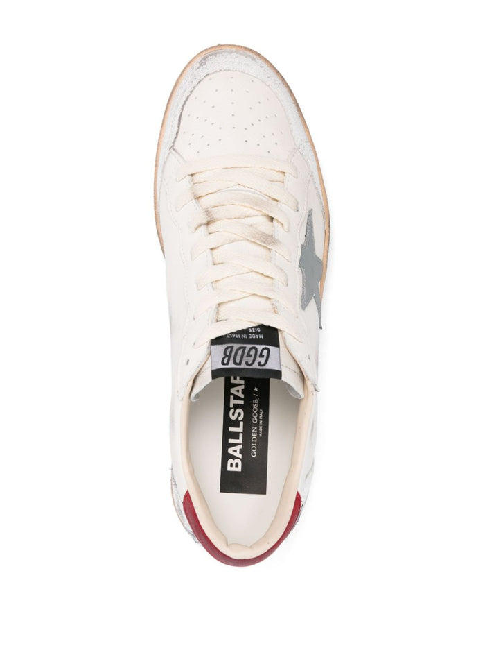 Golden Goose Ball Star Uomo Scarpa Bianco-Rosso 2