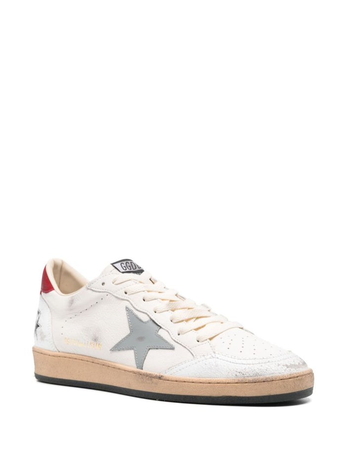 Golden Goose Ball Star Uomo Scarpa Bianco-Rosso 3