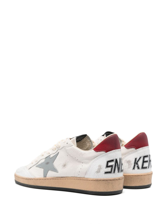 Golden Goose Ball Star Uomo Scarpa Bianco-Rosso 4