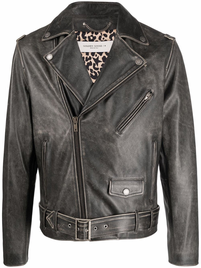 Golden Goose Giacca Nero Uomo Biker 5