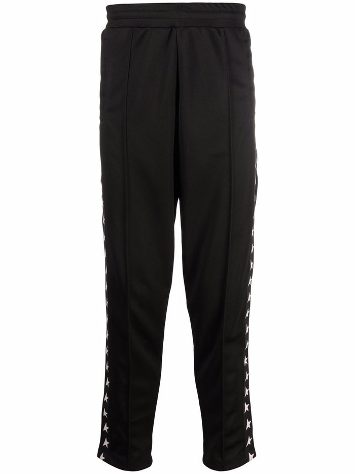 Golden Goose Pantalone Nero Uomo Bande Laterali Stelle 5