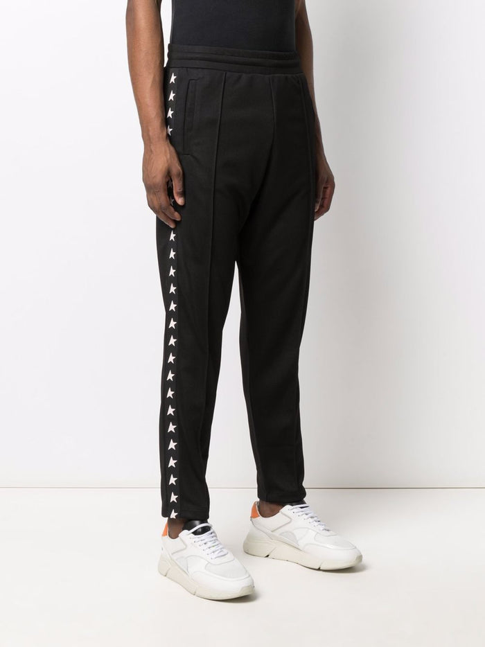 Golden Goose Pantalone Nero Uomo Bande Laterali Stelle 2