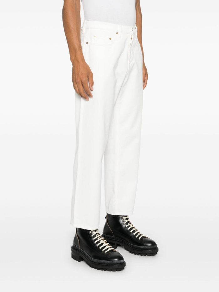 Golden Goose Pantalone Bianco Uomo Gamba Dritta 2