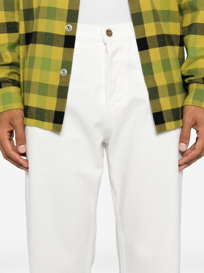 Golden Goose Pantalone Bianco Uomo Gamba Dritta 4