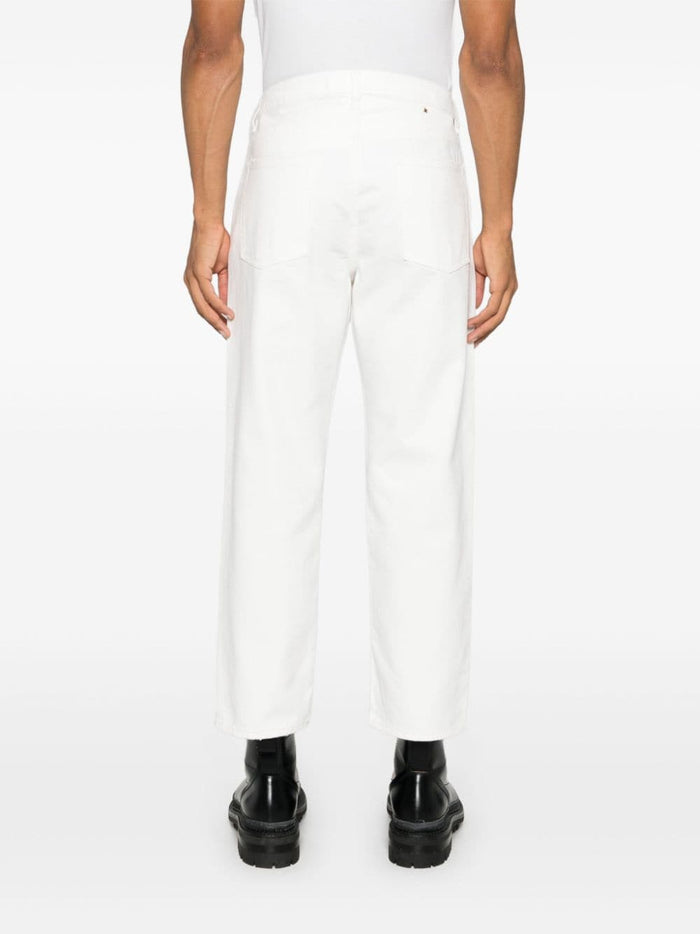 Golden Goose Pantalone Bianco Uomo Gamba Dritta 3