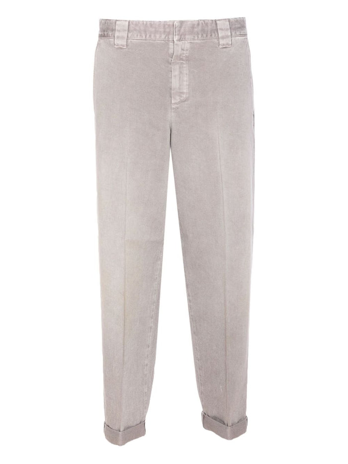 Golden Goose Pantalone Grigio Uomo con Risvolto 1