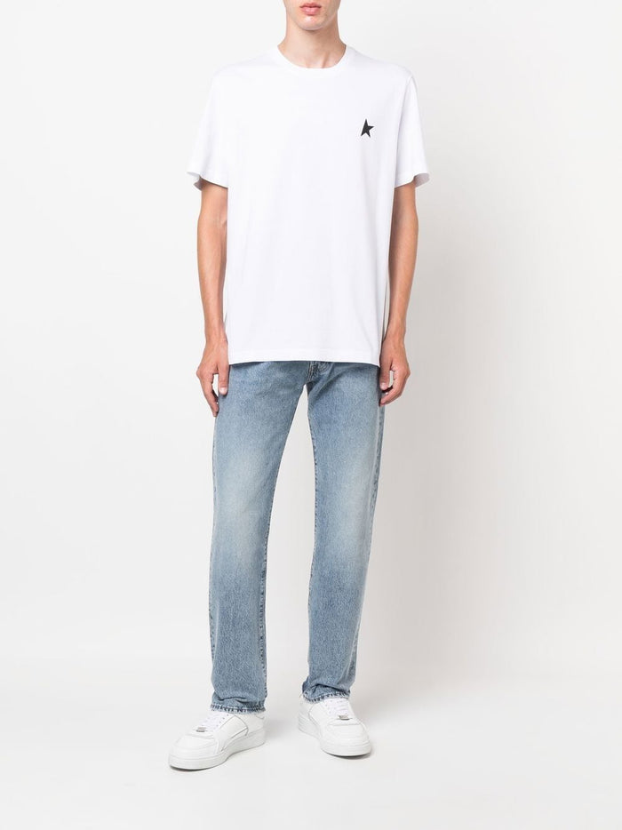 Golden Goose Uomo T-Shirt Bianco Stella sul Petto 2