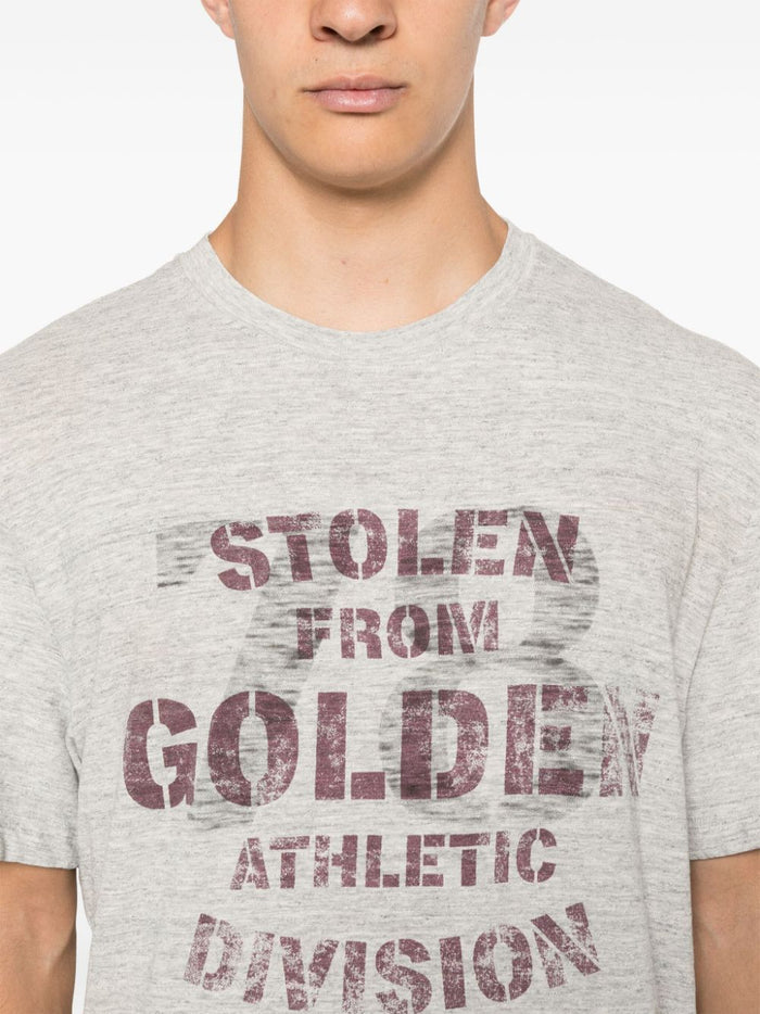 Golden Goose T-shirt Grigio Uomo Stampa Stolen 4