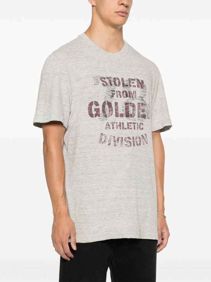 Golden Goose T-shirt Grigio Uomo Stampa Stolen 2