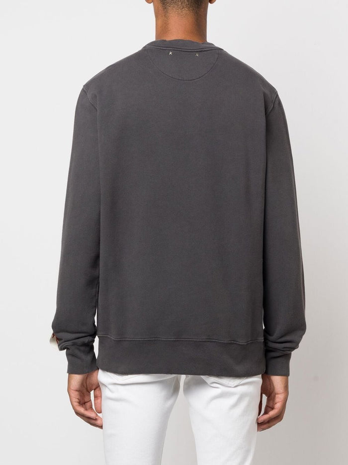 Golden Goose Men's Grey Sweatshirt with Reverse Logo 3