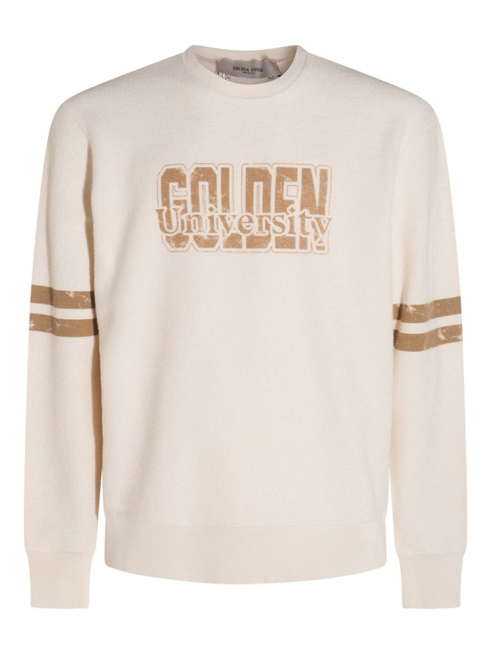 Golden Goose Men's Cream Logo Sweater 1
