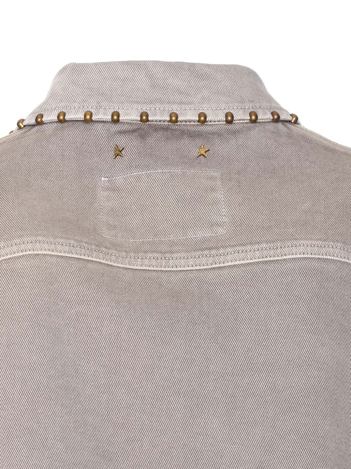 Golden Goose Giacca-Camicia Grigio Uomo con Borchie 4