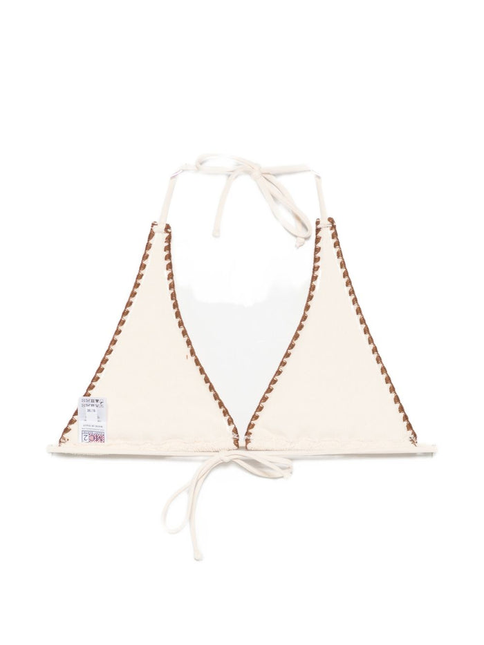 Mc2 Saint Barth Triangel Bikini Oberteil Häkeloptik Damen Creme 2