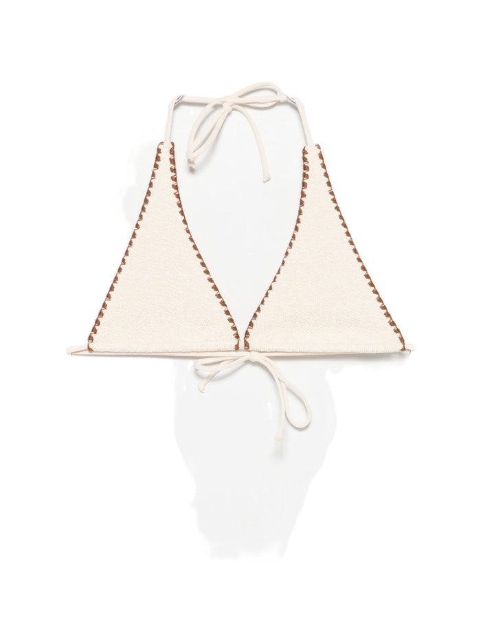 Mc2 Saint Barth Triangel Bikini Oberteil Häkeloptik Damen Creme 1
