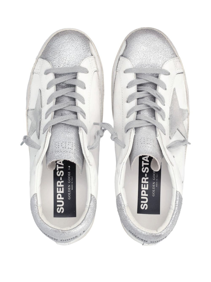 Golden Goose Scarpa Bianco-Argento Donna Super Star 4