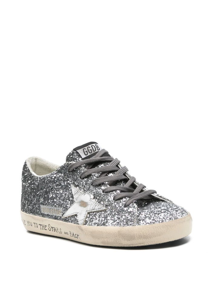 Golden Goose Super Star Donna Sneakers Argento Glitterate 2