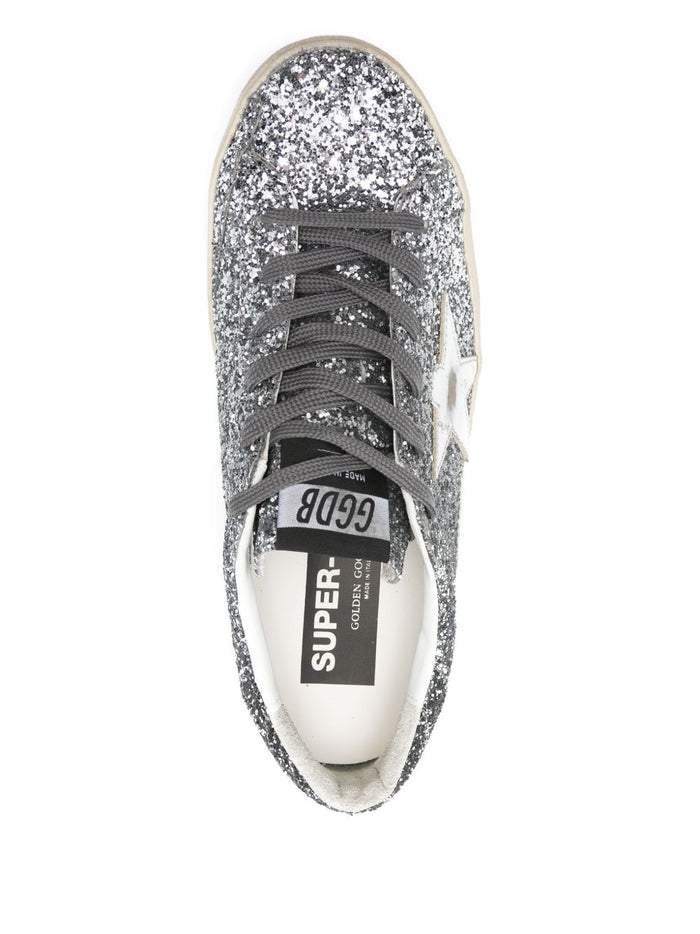 Golden Goose Super Star Donna Sneakers Argento Glitterate 4