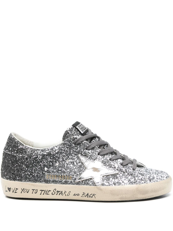 Golden Goose Super Star Donna Sneakers Argento Glitterate 1