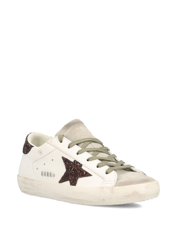 Golden Goose Scarpa Bianco-Marrone Donna Superstar 2