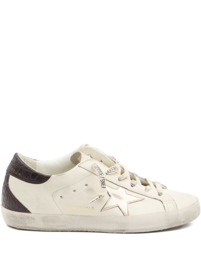 Golden Goose Super Star Damen Sneakers Weißes Krokodildetail 1