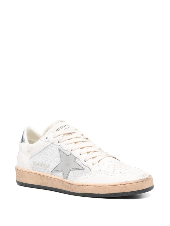 Golden Goose Donna Scarpe Bianco-Argento Ball-Star 4